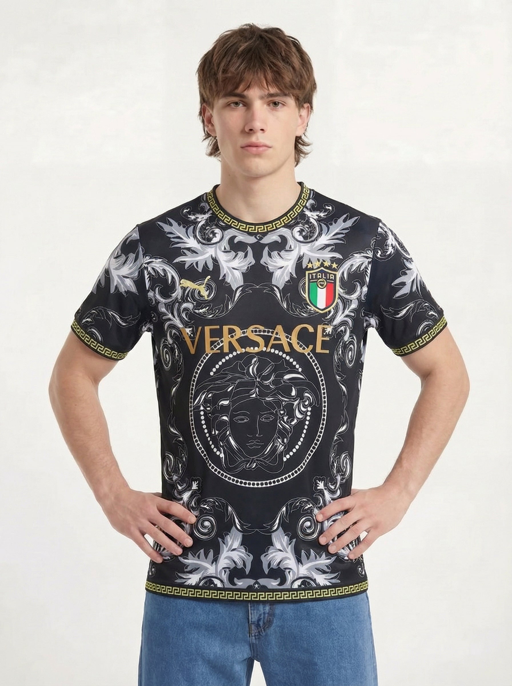 ITALY 2023 CONCEPT VERSACE BLACK HOME SHIRT