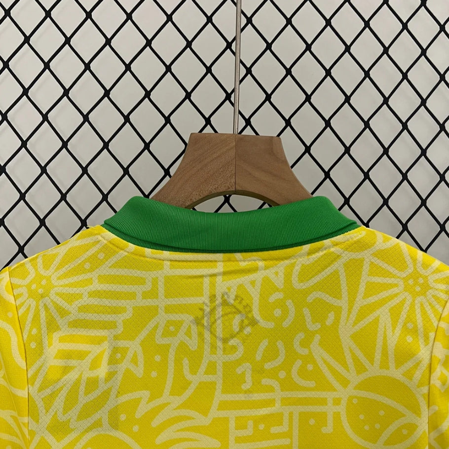 Brazil 2024 Home Jersey Kids Size